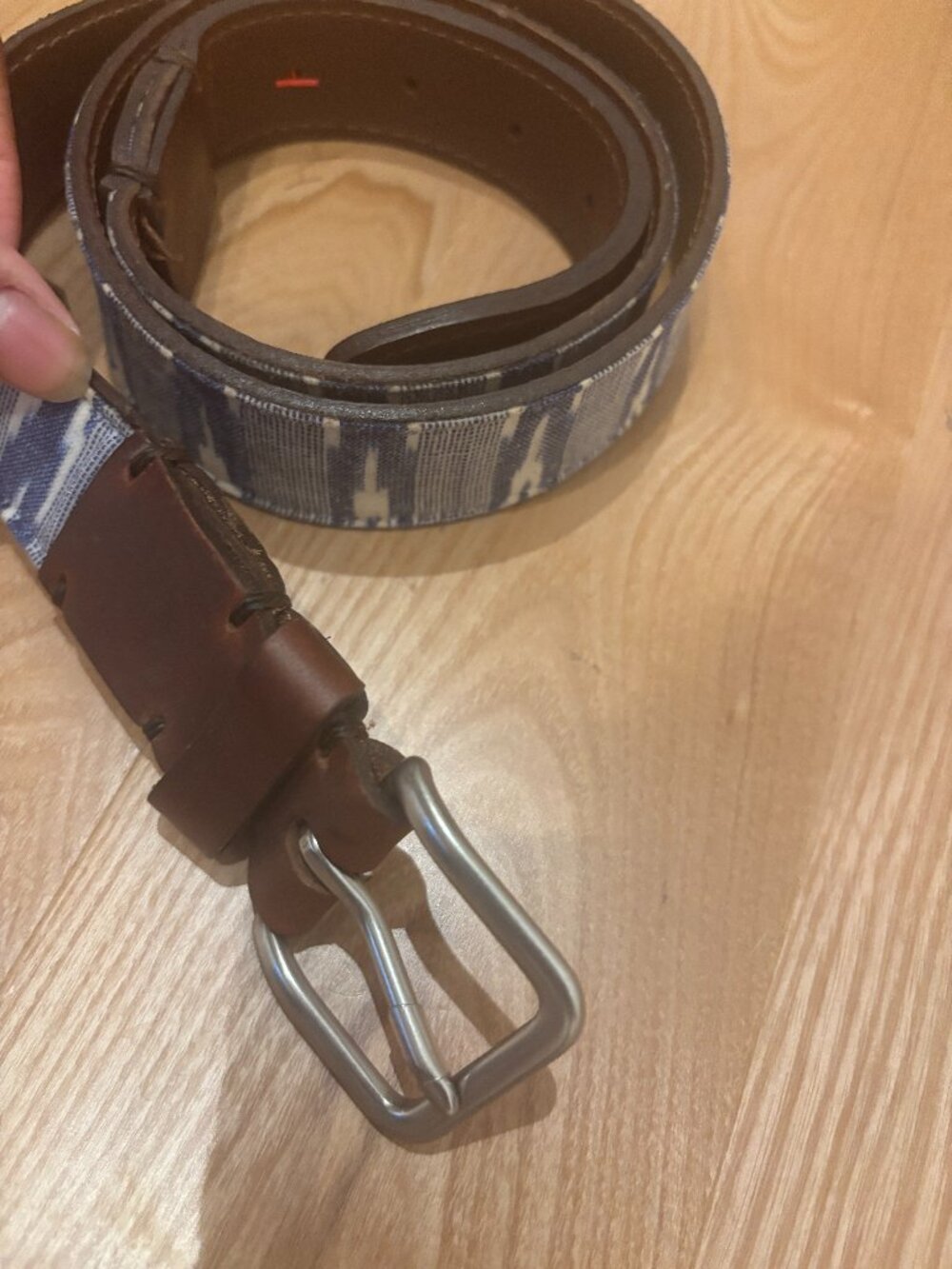 HEALgoods Leather Blue Fabric Belt | Women's 36/90